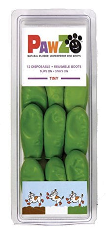 Pawz Boots 12-pack - Green, Tiny up to 1"