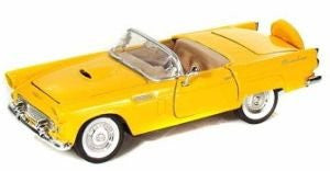 Motormax Premium American - Ford Thunderbird Convertible (1956, 1/24 scale diecast model car, Yellow)