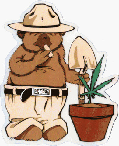 "Smokey the Bear with Shovel Joint and Pot Plant
