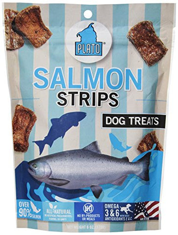 Plato Treats Strips Salmon Natural Dog 6oz