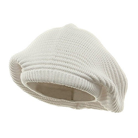 Rasta/NYE, Medium Crown New rasta Beanie Hat - White (fitting up to XXXL)