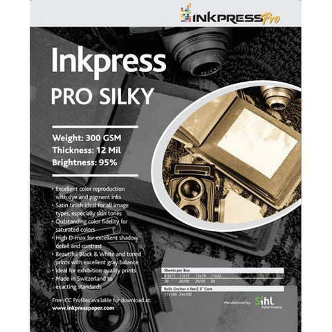 Pro Silky, 300 gsm, 12 mil, 94 Percent Bright, Pearl / Luster Finish, Single Sided, 8.5 x 11, 50 Sheets