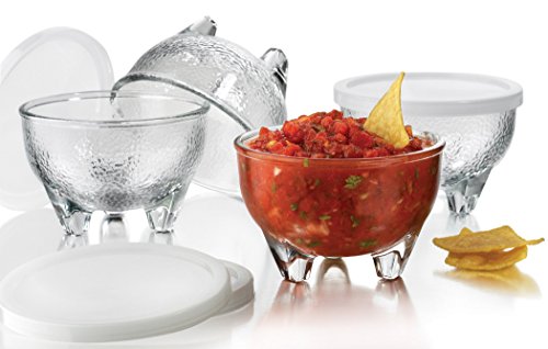Salsa Set 10oz- 4 Bowls 4 Lids