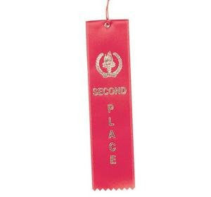 Award Ribbons Second Place-Red (Pack of 50)