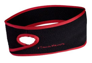 Goodbye Girl Ponytail Headband, black, red fire trim