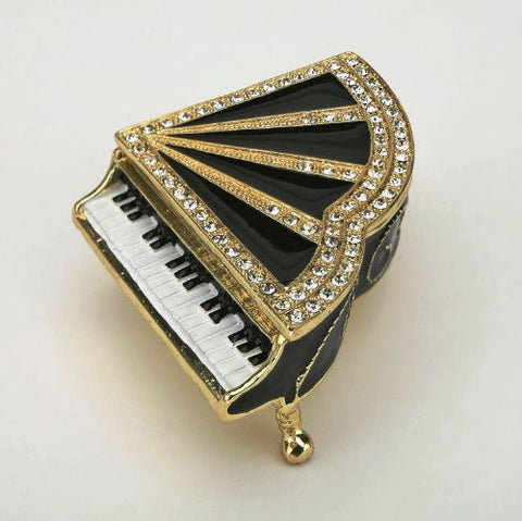 Bejeweled Crystal Trinket Box - Piano 02