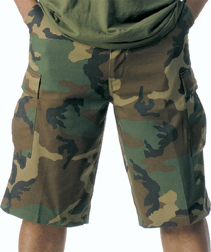 Woodland Camo Extra Long Fatigue Short - Large