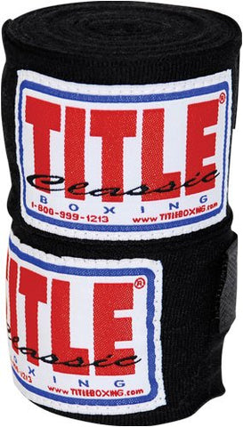 TITLE Classic Mexican Hand Wraps, Black, 2in x 180in
