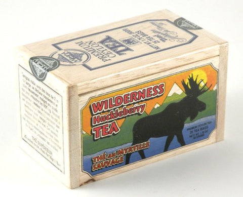 Wilderness Moose Huckleberry Tea in Wood Box - 25 Tea Bags