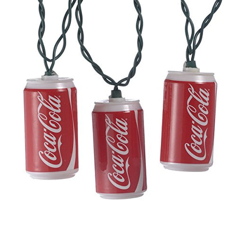10/L COCA-COLA® CAN LIGHT SET WITH 30" LEAD WIRE, 12" SPACING, 4 SPARE BULBS AND 2 SPARE FUSES - INDOOR USE ONLY