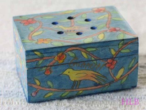 Spice Box - Painted - Oriental, 2x1.7x1 inch