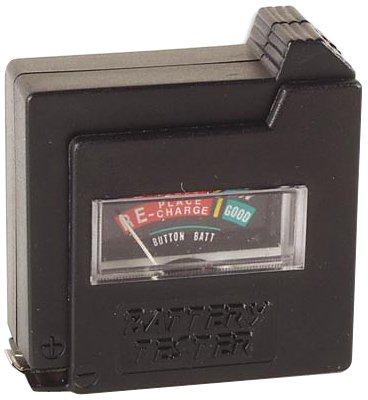 Pocket Battery Tester for AAA (LR3), AA (LR6), C (LR14), D (LR20), E-block (9V) and button cell batteries / blister packed