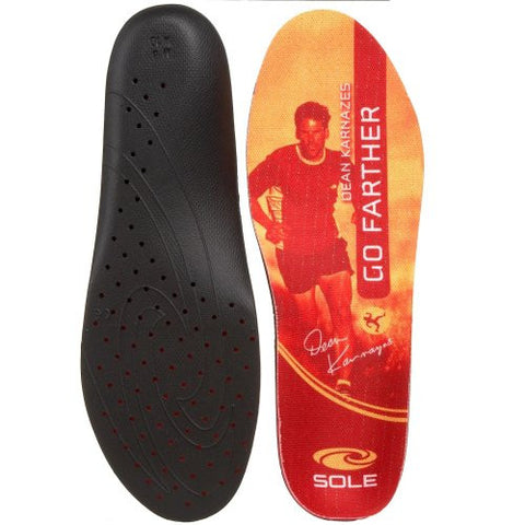 Sole Unisex Dean Karnazes Signature Edition Insole,Red/Yellow,Men's 11.5-12 M/Women's 13.5-14 M