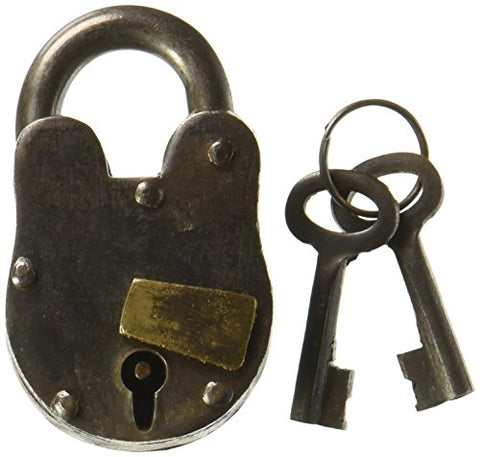 DECO 79, Metal Brass Lock And Keys 3"H,1"W