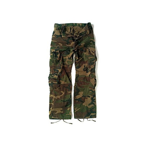 Woodland Camo Vintage Paratrooper Fatigues - Large