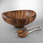 Nambe Butterfly Salad Bowl with Servers