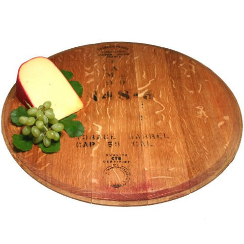 Hand Finished Reclaimed Wine Cask Lazy Susan 21-23”D