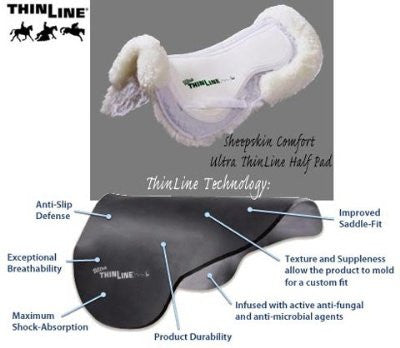 ThinLine Ultra Sheepskin Comfort Half Pad - Medium - Natural