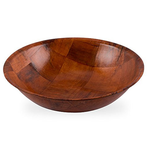 Woven Wood Salad Bowl. 12"