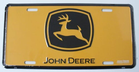 License Plate: John Deere Logo Farm Tractor Yellow Sign (6x12)