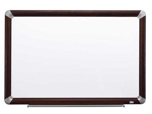 Melamine Dry Erase Board, Mahogany Finish Frame 48 in x 36 in
