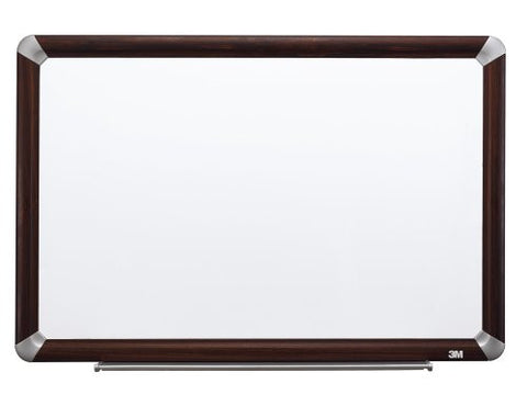 Melamine Dry Erase Board, Mahogany Finish Frame 48 in x 36 in