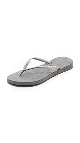 Havaianas Women's Slim Flip Flop,Grey/Silver,37/38 BR/7-8 M US