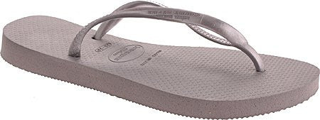 Havaianas Women's Slim Flip Flop,Grey/Silver,39/40 BR/9-10 M US