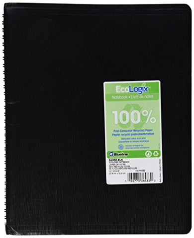 BLUELINE ECOLOGIX WIREBOUND NOTEBOOK, BLACK, 160 PAGES