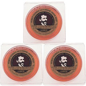 Col. Conk Amber Shave Soap 2.25 oz, USA - Pack of 3