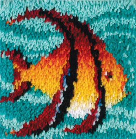 Wonderart - 12" x 12" Latch Hook Kit Angel Fish
