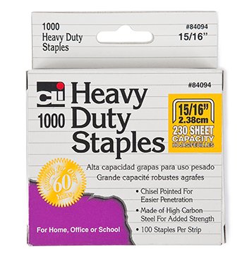 Staples Heavy Duty 15/16inch Leg Length 1000/Bx