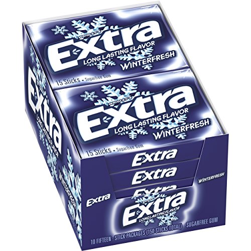 Extra Winterfresh Sugarfree Gum 15 Piece Packs 10 Count