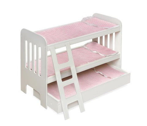 TRUNDLE DOLL BUNK BED w/ LADDER