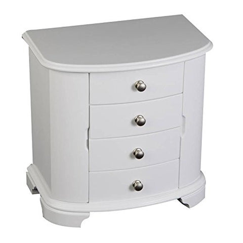 Kaitlyn Upright Musical Wooden Jewelry Box in White