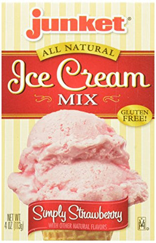 Junket Ice Cream Mix Strawberry, 4-Ounce (Pack of 12)