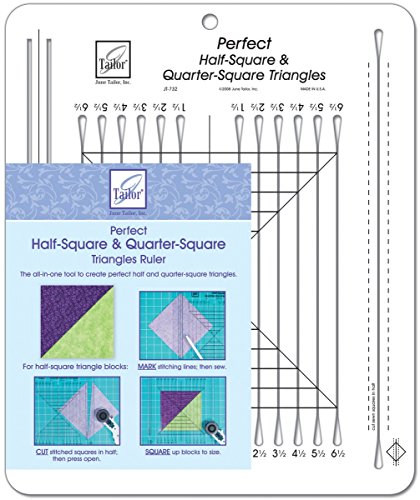 Perfect Half Square & Quarter Square Triangles Ruler - 10-1/2"X12-1/2"