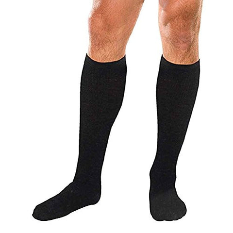 Core-Spun Support Socks for Men and Women, 15-20mmHg, Black, Medium