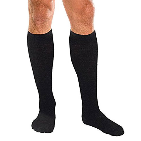 Core-Spun Support Socks for Men and Women, 10-15mmHg, Black, Small