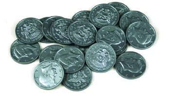 Half-Dollar Coins, Plastic set of 50