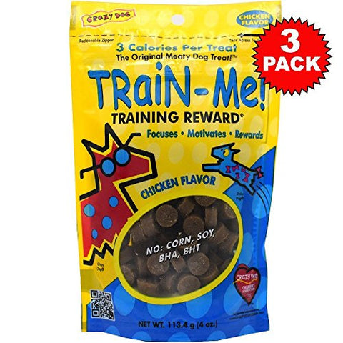 Crazy Dog Train-Me! Training Reward Treats, Chicken - 4 oz