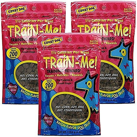 Crazy Dog Train-Me! Training Reward Treats, Bacon - 4 oz