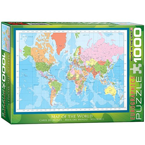 Map of the World 1000 pc 14x10 inches Box, Puzzle