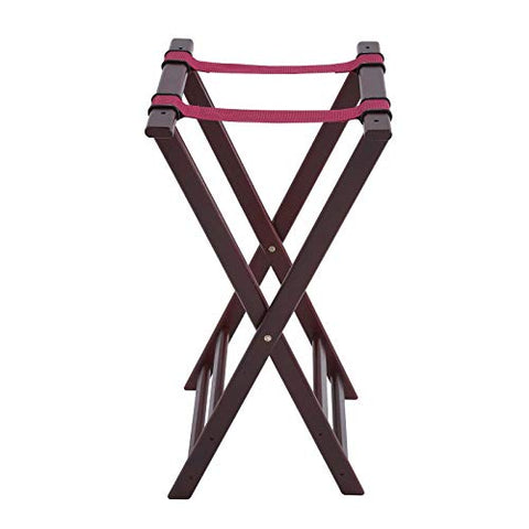 Folding Tray Stand, 32"H, Mahogany