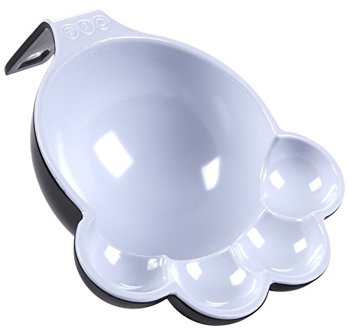 Ore Pet, Pet Food Scoop Lg Paw Black & White,5.00 Dia. X 2.00 H