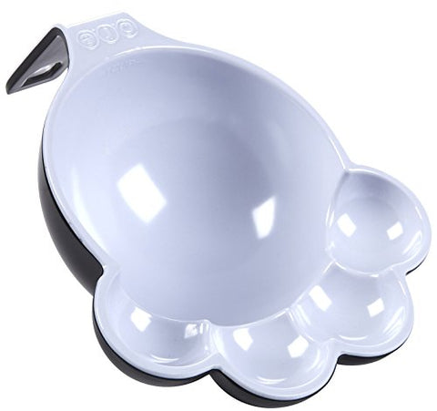 Ore Pet, Pet Food Scoop Lg Paw Black & White,5.00 Dia. X 2.00 H