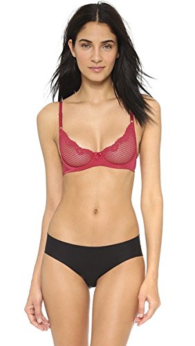 Timpa Womens Duet Lace Half Cup Padded Bra, 32A, Black 