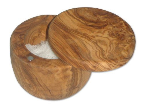 Berard Olive Wood Salt Keeper with Swivel Top