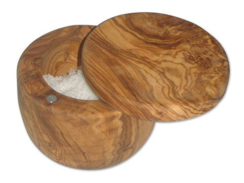 Berard Olive Wood Salt Keeper with Swivel Top