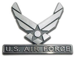 US Air Force Wings Chrome Auto Emblem